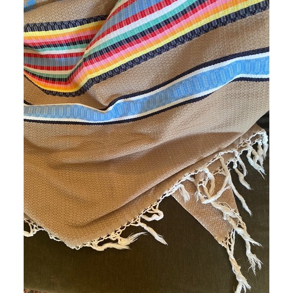 Brena Made in Mexico Southwestern Style Aztec Blanket with Tassels Brena 93”x57” - Picture 6 of 10